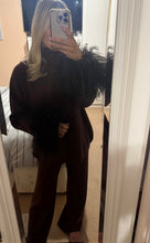 Load image into Gallery viewer, Mongolian fur knitted tracksuits