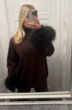 Load image into Gallery viewer, Mongolian fur knitted tracksuits