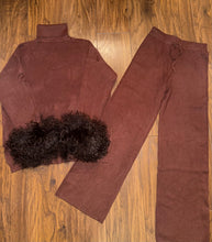 Load image into Gallery viewer, Mongolian fur knitted tracksuits