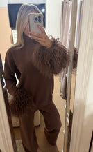 Load image into Gallery viewer, Mongolian fur knitted tracksuits
