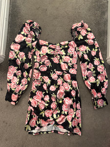 Silk floral mini dress
