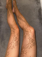 Load image into Gallery viewer, Fishnet floral tights
