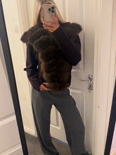 Load image into Gallery viewer, Brown fox fur front cardigan
