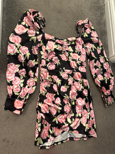 Silk floral mini dress
