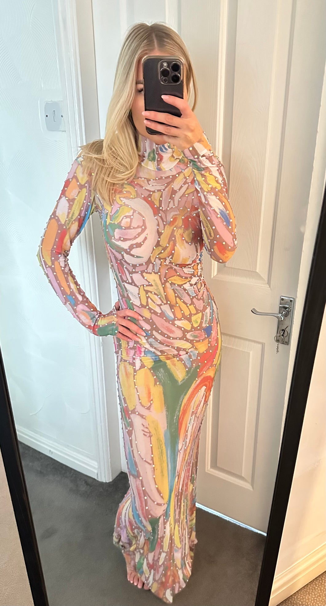 Diamanté mesh maxi