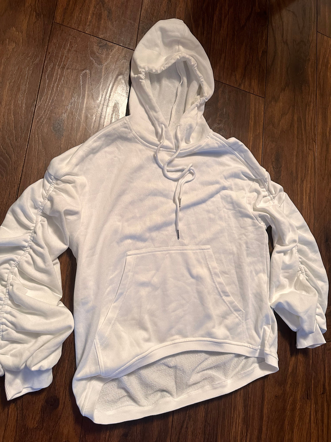 Ruffle hoodie white
