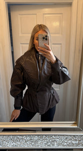 Brown leather jacket
