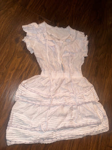 White ruffle mini dress