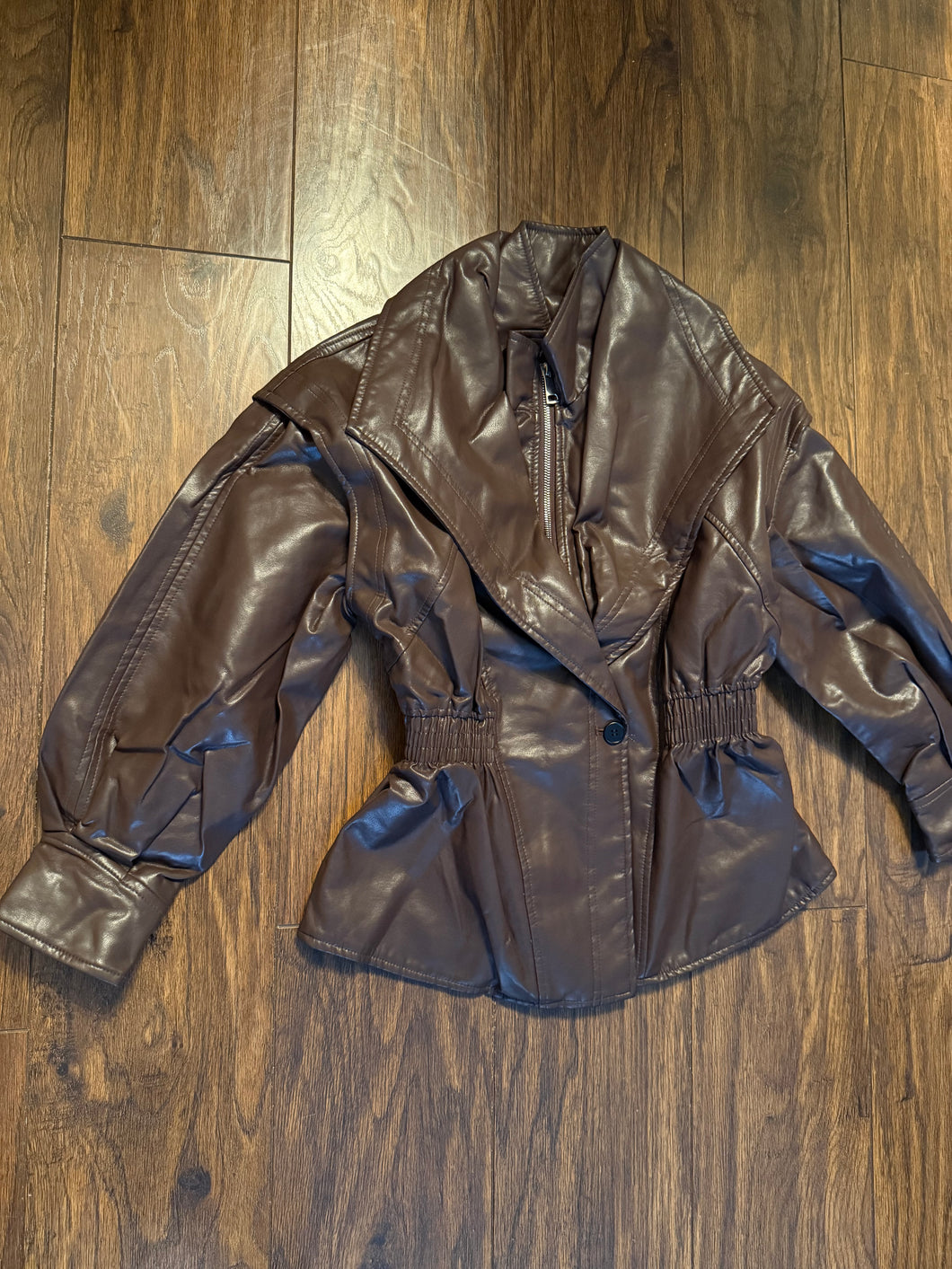 Brown leather jacket