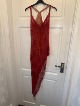 Load image into Gallery viewer, Red asymmetric diamanté dress
