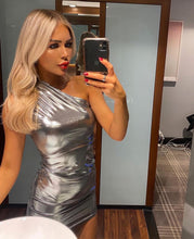 Load image into Gallery viewer, Sculpt Metallic dress

