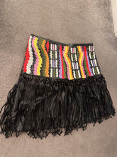 Load image into Gallery viewer, Pu embroidered tassel mini skirt
