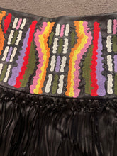 Load image into Gallery viewer, Pu embroidered tassel mini skirt
