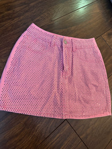 Diamante denim mini skirt