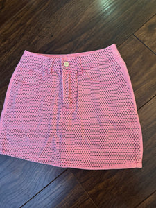 Diamante denim mini skirt