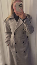 Load and play video in Gallery viewer, Grey faux suede trench coat
