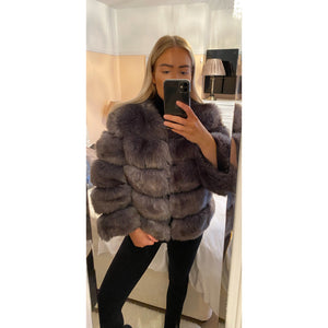 Luxury 5 ring faux fur coat