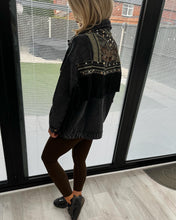Load image into Gallery viewer, Embroidered fringe denim jacket
