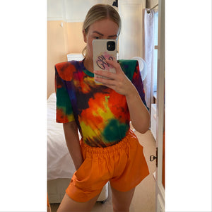 Tie Dye shoulder pad Tshirt