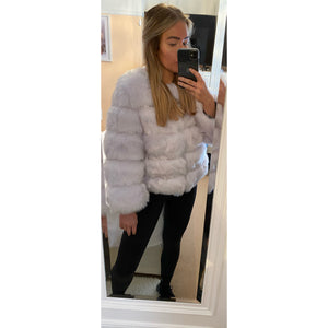 Luxury 5 ring faux fur coat