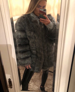 Faux fur long coats