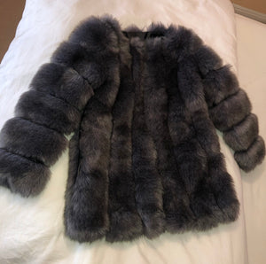 Faux fur long coats