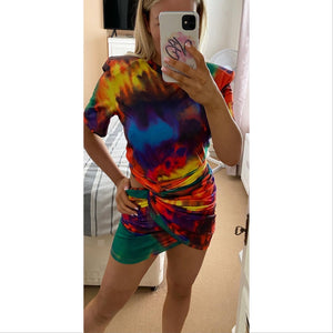 Tie Dye shoulder pad Tshirt