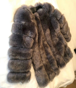 Faux fur long coats