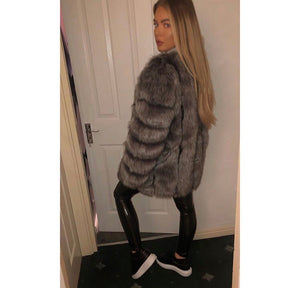 Faux fur long coats