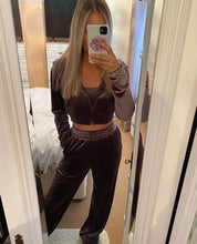 Load image into Gallery viewer, 3 piece luxury velour tracksuit
